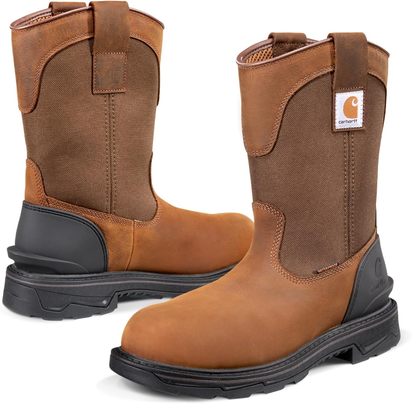 

Carhartt Ironwood водонепроницаемые рабочие ботинки для мужчин - 11-дюймовые веллингтоны из масляной кожи с противоскользящей подошвой и защитой от электростатического разряда, Bison Brown Oil Tan