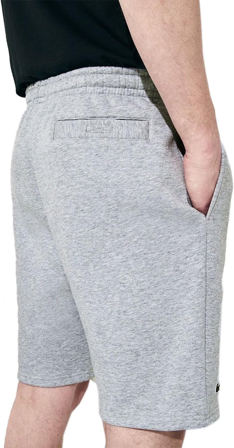 Lacoste мужские спортивные теннисные флисовые шорты, Silver Heathered — фото 3