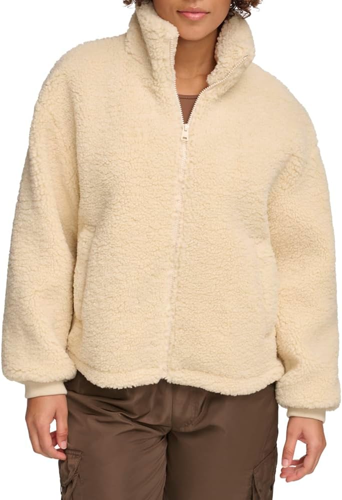 

Levi's Женская куртка на молнии из шерпы плюш, Crème Brulee