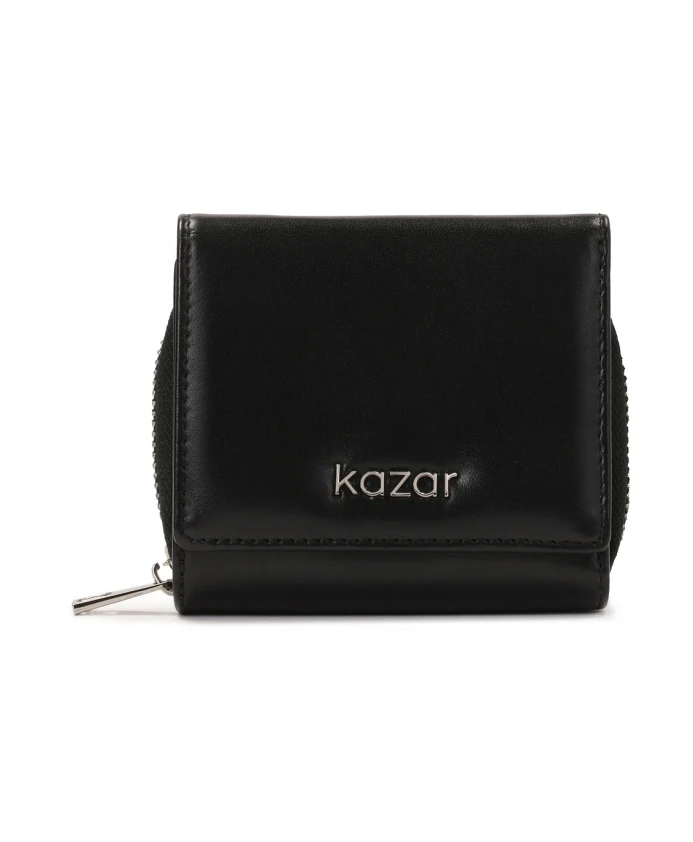 

Компактный кожаный кошелек с застежкой Kazar, черный