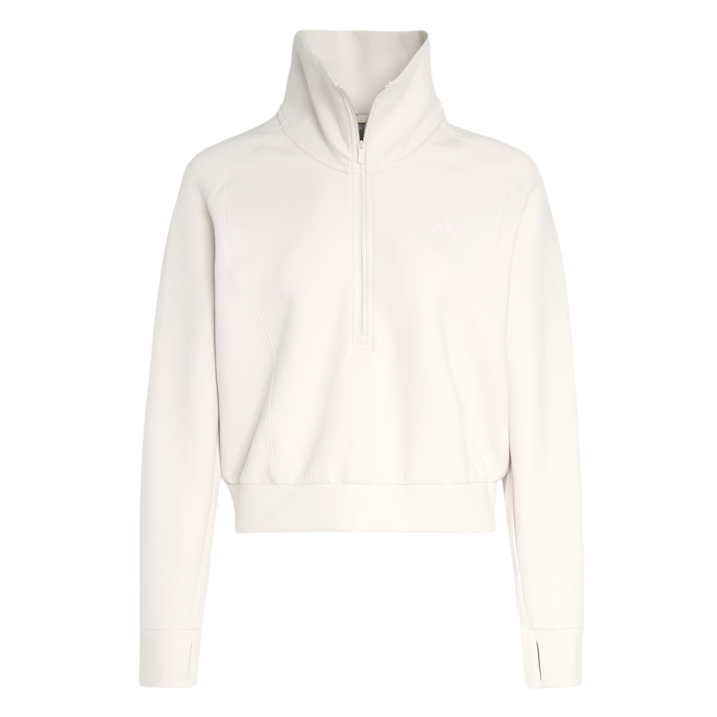 

Женская толстовка с половинной молнией, коллекция FW25 Adidas, jade белый