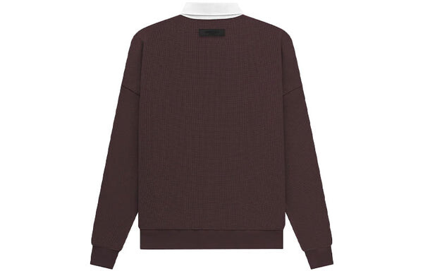 Рубашка ss23 waffle long sleeve polo shirt 'plum' Fear Of God Essentials, мультиколор — фото 3