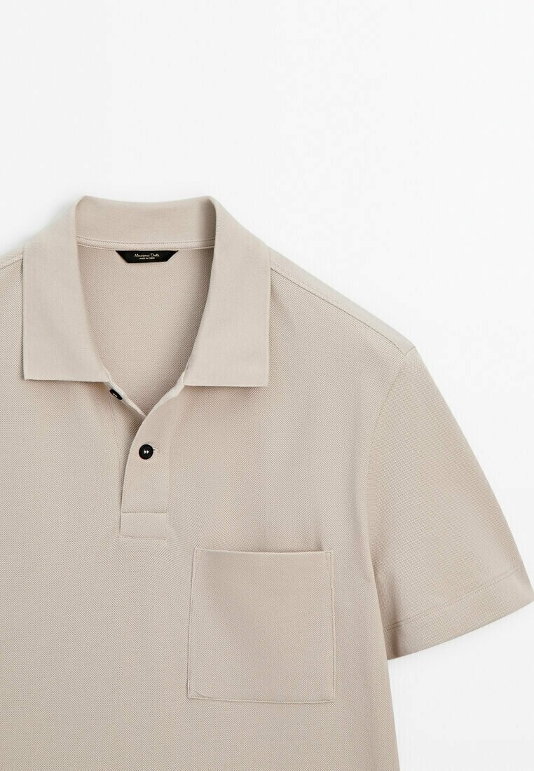 

Рубашка поло TEXTURED WITH POCKET DETAIL Massimo Dutti, бежевый