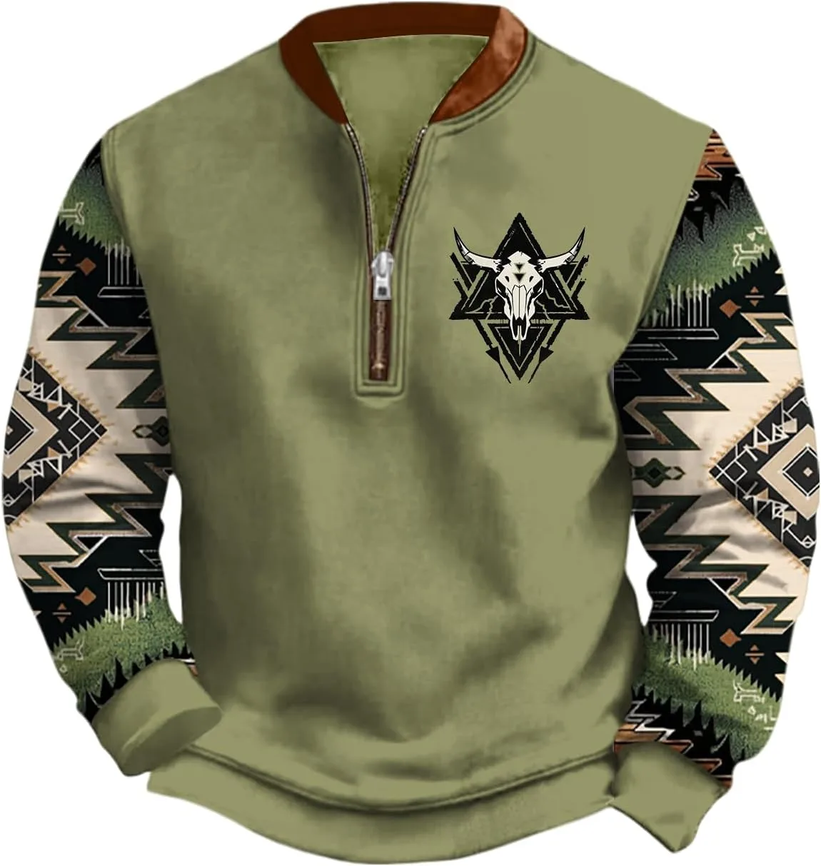 

Мужская толстовка в стиле вестерн с застежкой на четверть Bengbobar