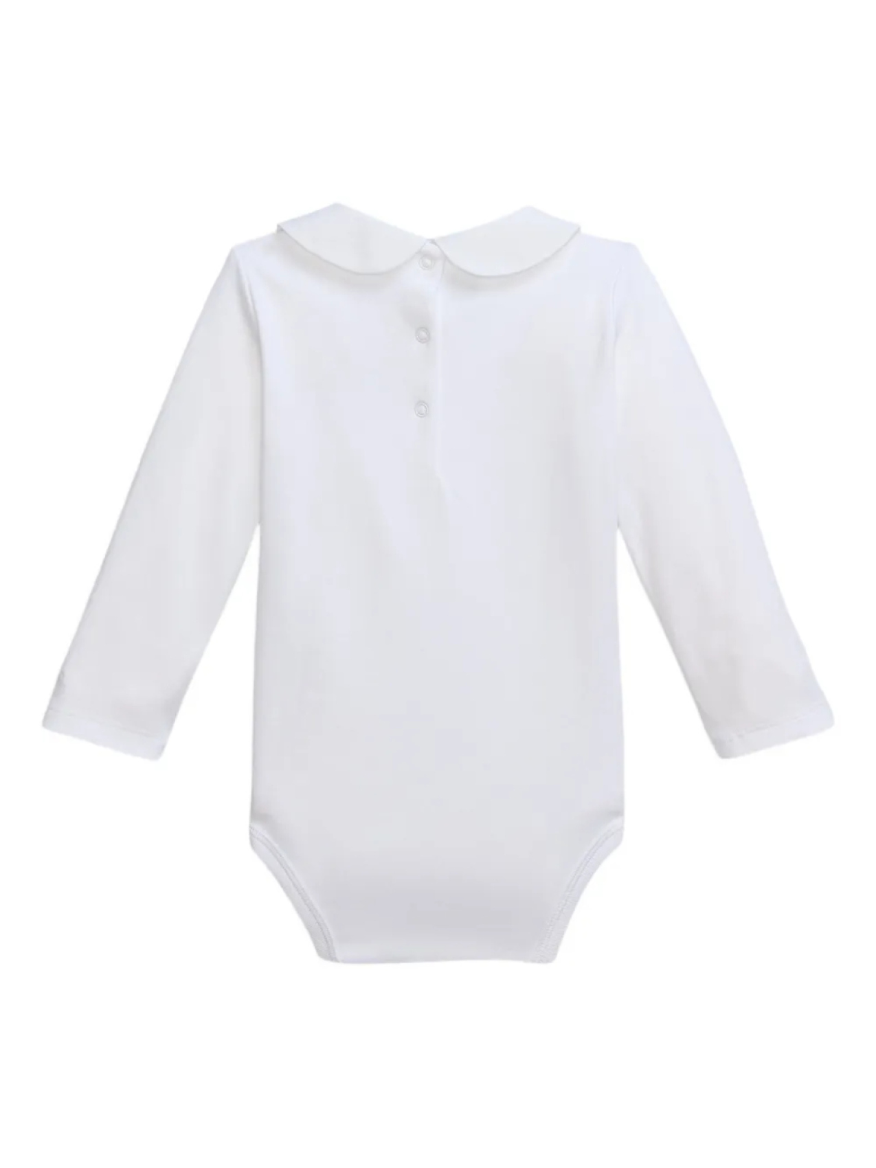 

POLO RALPH LAUREN KIDS боди с вышитым воротником и длинными рукавами, белый