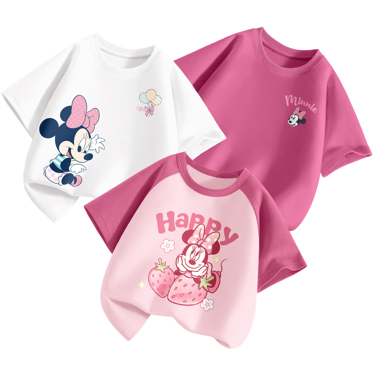 

Футболка 3 шт, для детей 3-7 лет Disney, белый