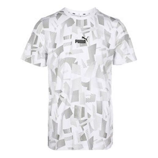 

Футболка summer print aop t-shirt 'white grey black' Puma, белый