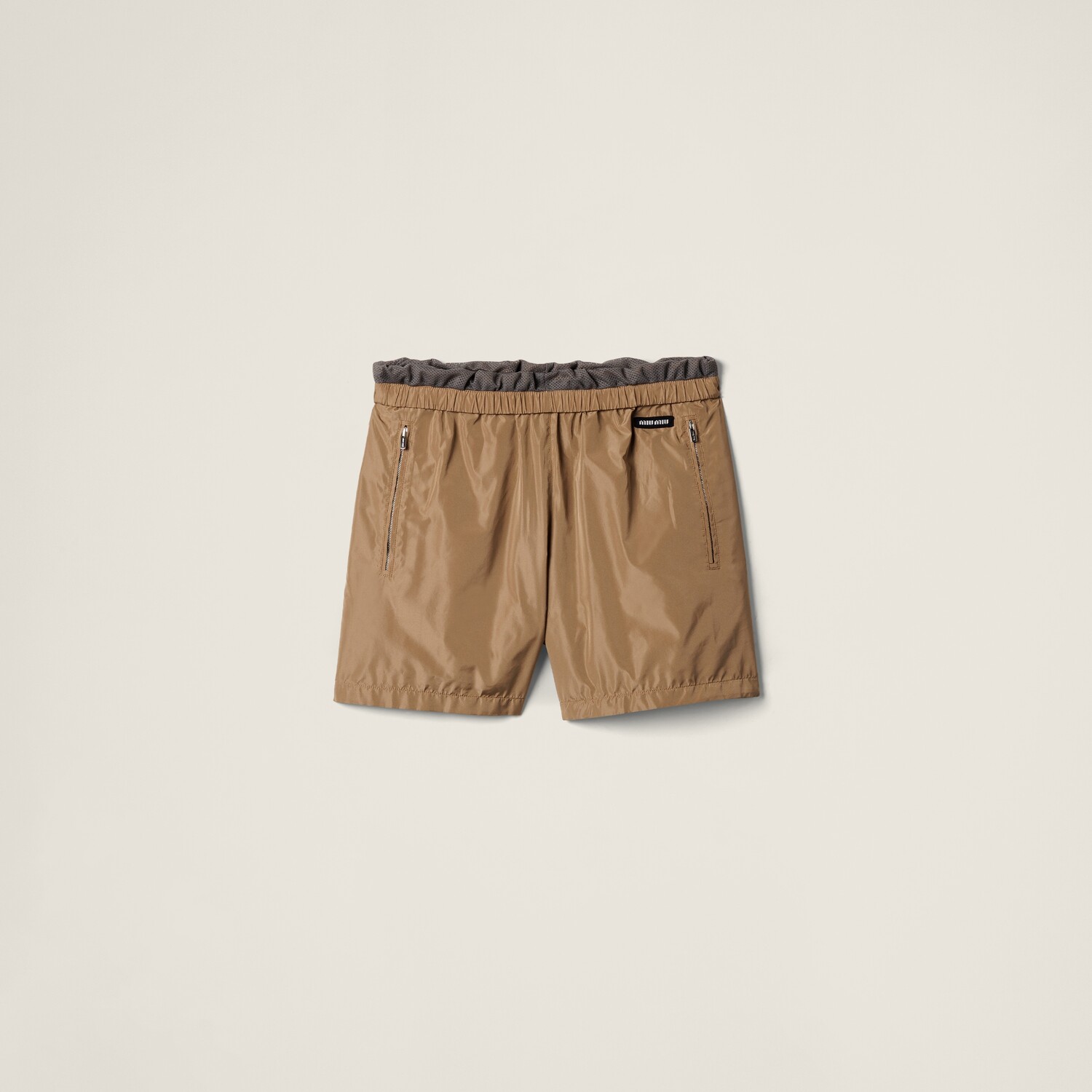 

Бермуды из технического шелка MIU MIU, кунжут