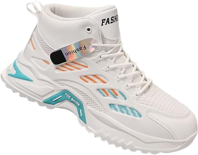 

Мужские спортивные кроссовки - высокие, дышащие и удобные, противоскользящие повседневные спортивные кроссовки, подходят для носки на улице Fusecottc, белый