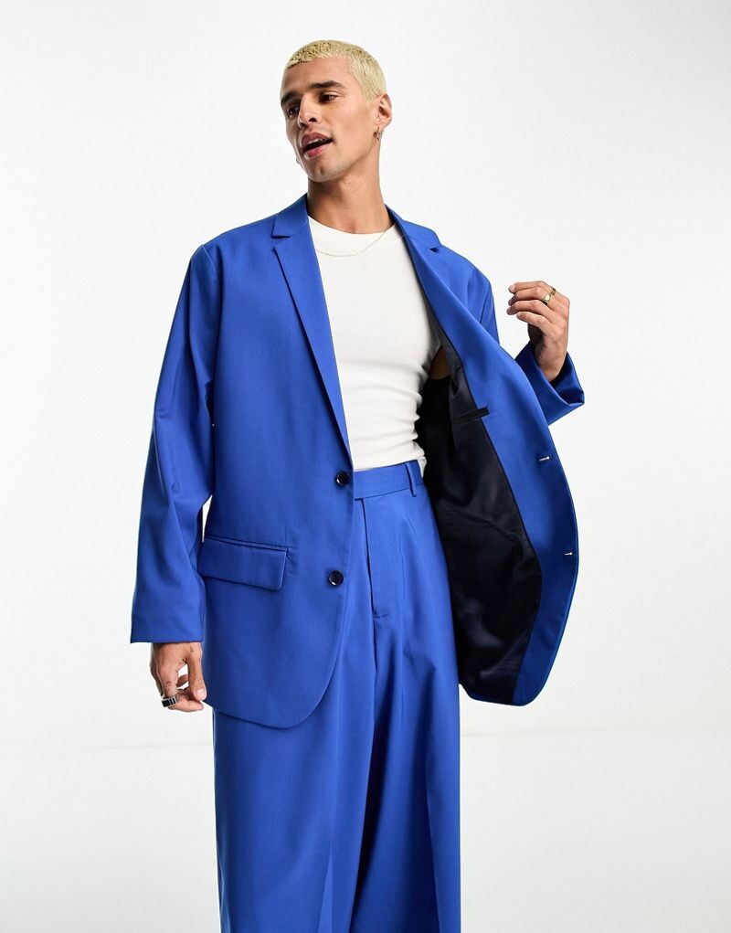 

Кобальтово-синий пиджак оверсайз ASOS DESIGN