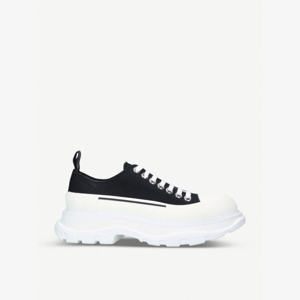 Женские кроссовки Tread Slick из хлопковой ткани на шнуровке Alexander Mcqueen, черный