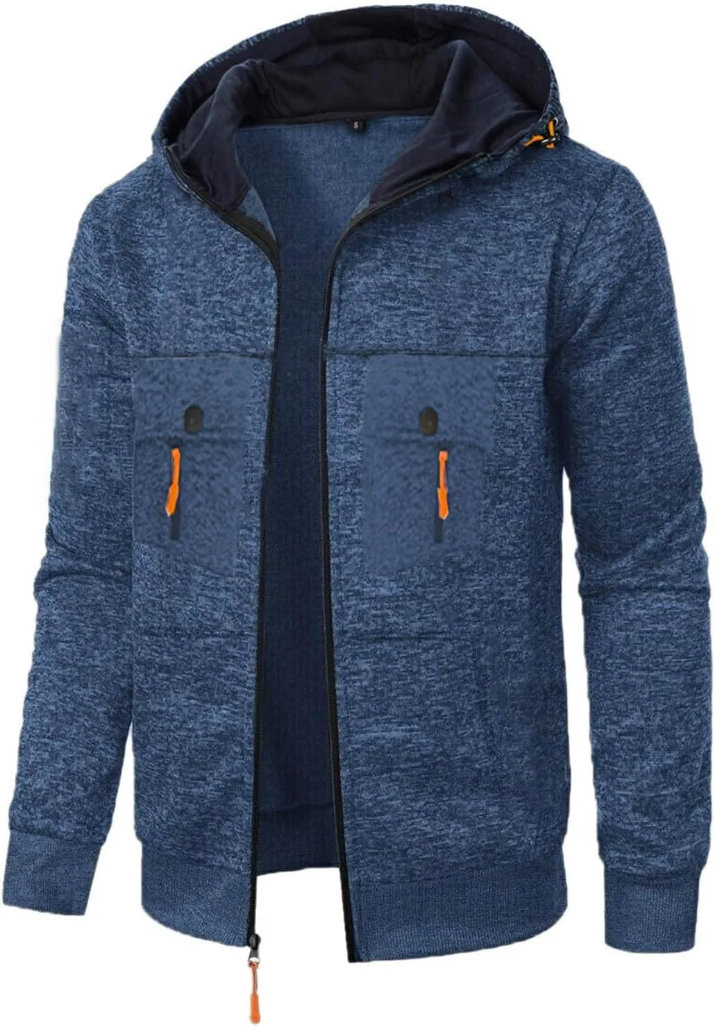 

Мужская флисовая толстовка с капюшоном на молнии, легкая спортивная куртка с карманами