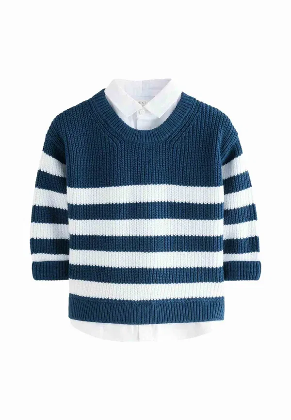Джемпер Mock Next, navy stripe, синяя полоска