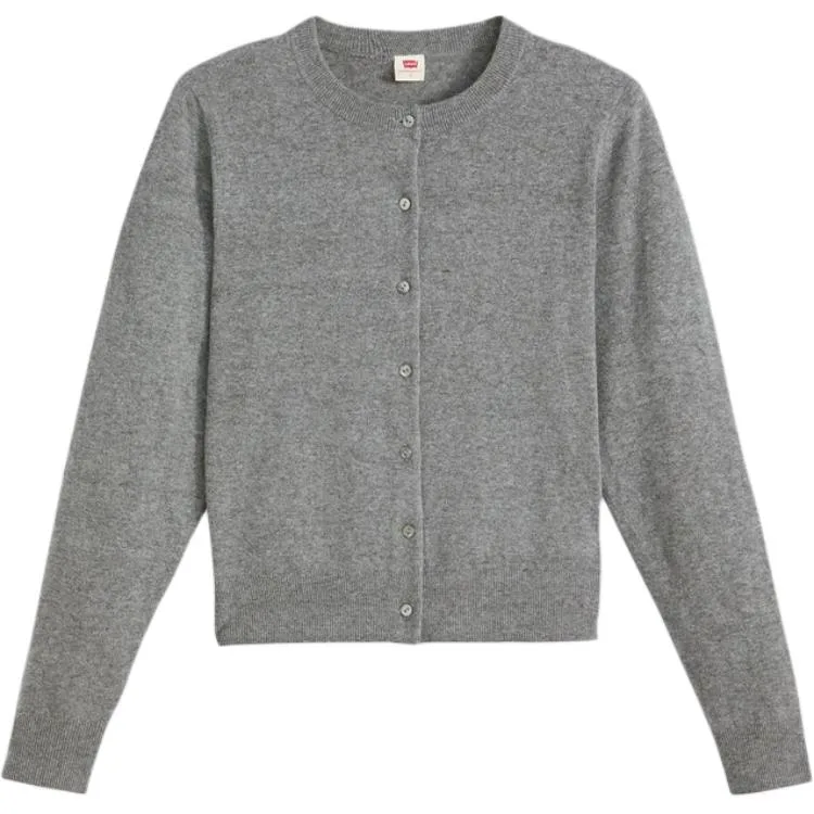 Levis Кардиган женский темно-серый с круглым вырезом