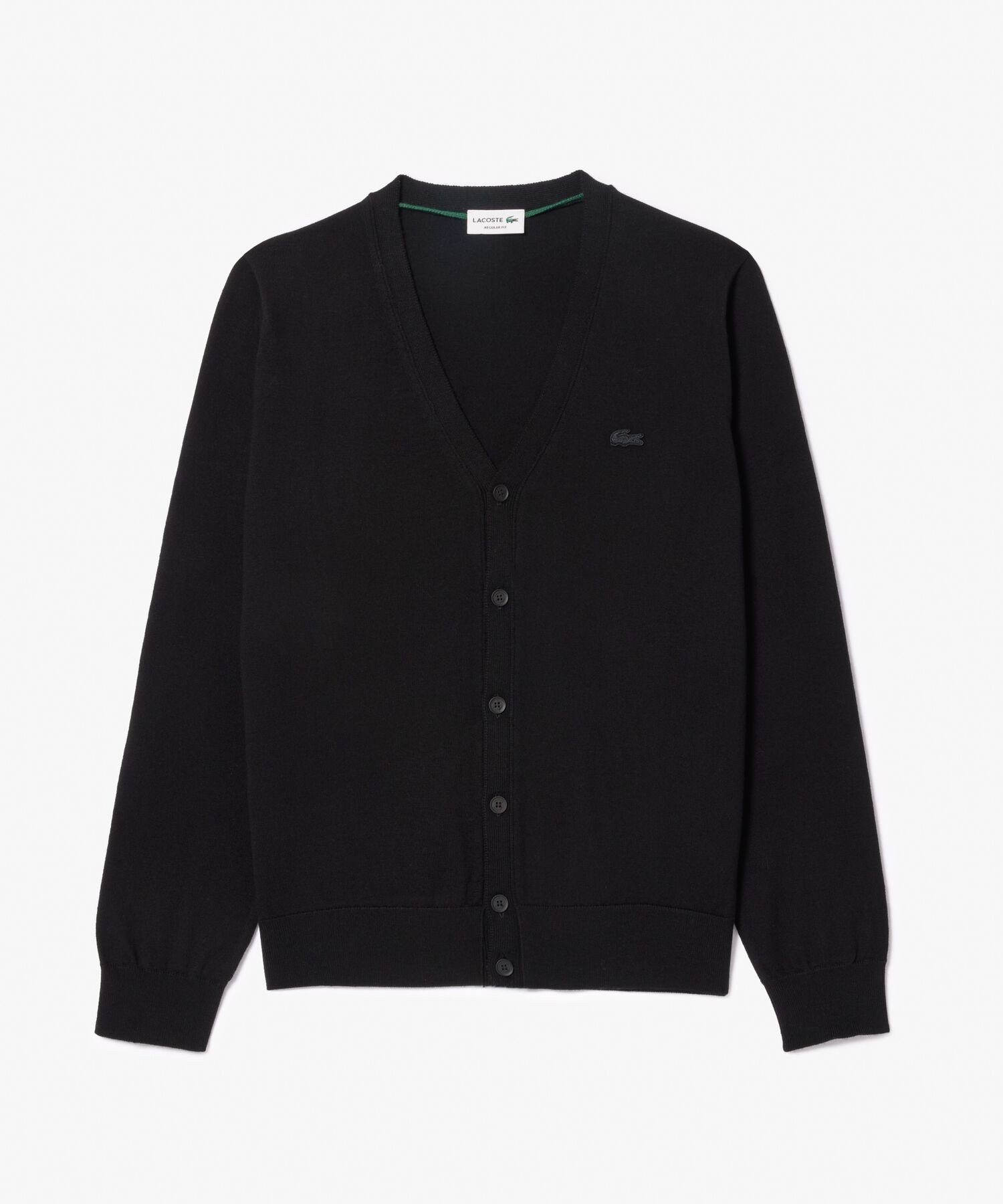 Кардиган из шерсти мериноса Essential LACOSTE, Black — фото 4