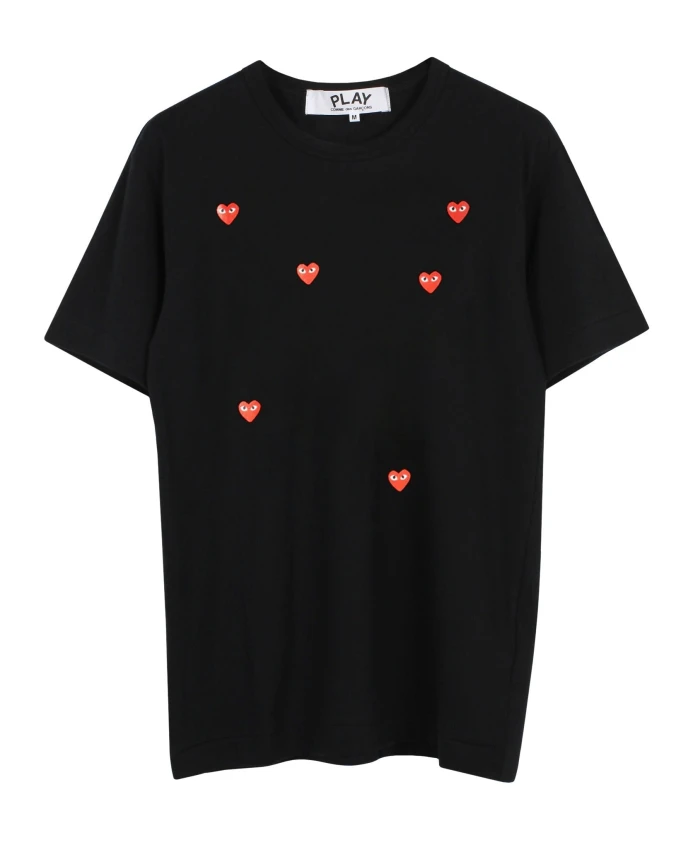 

Футболка с логотипом красного сердца, черная Comme Des Garã§Ons Play, черный