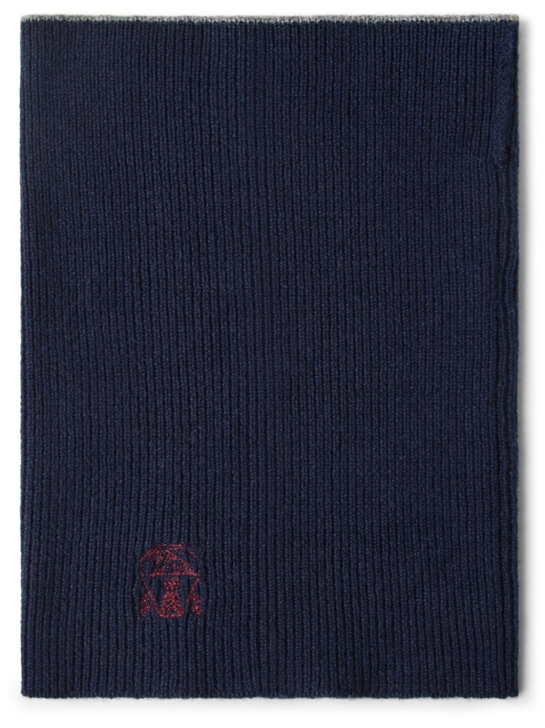 

Brunello Cucinelli кашемировый шарф с вышитым логотипом, синий