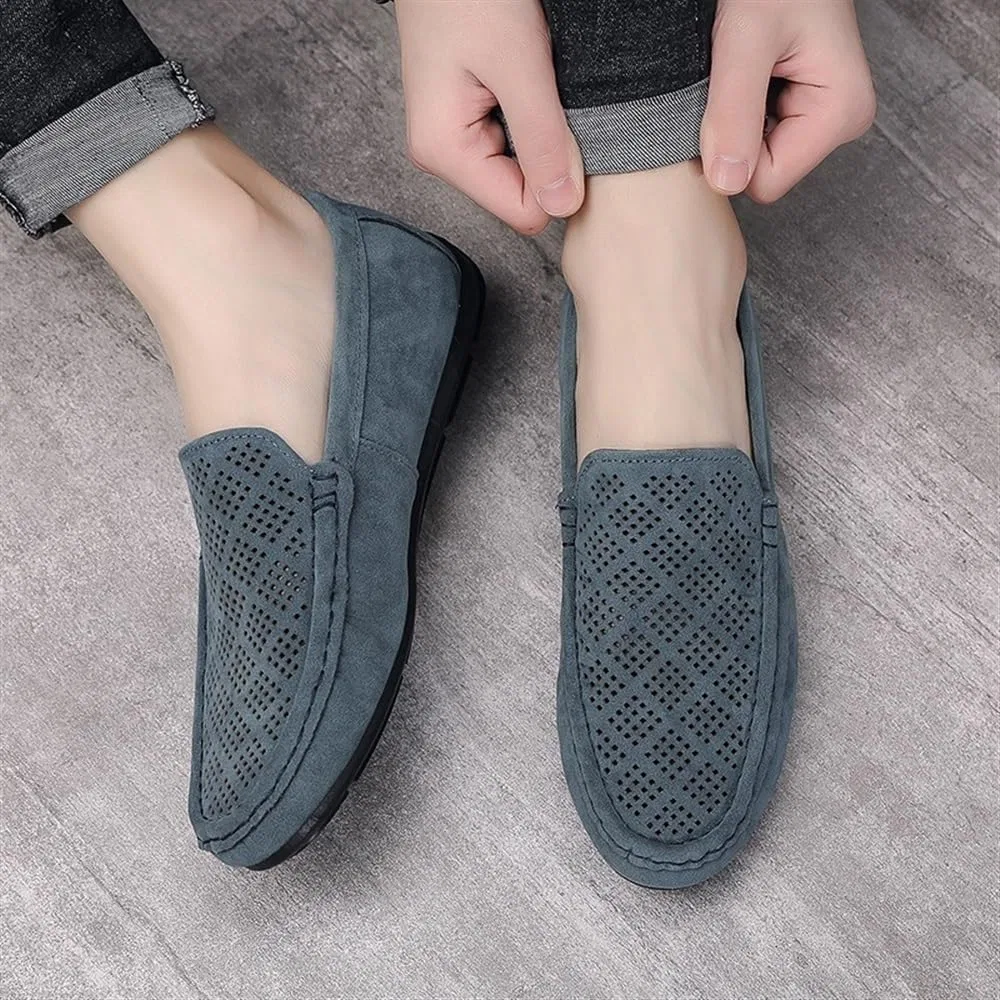 Лоферы мужские сетчатые, Slip On, кожаные дышащие, для вечеринок, деловые повседневные туфли, синий HBNCFTI — фото 2