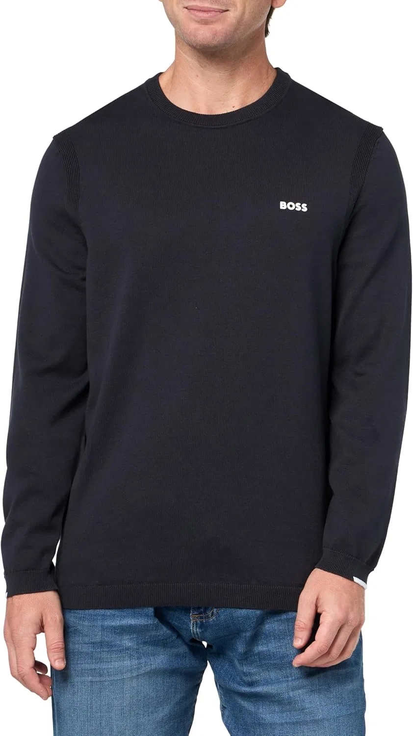 BOSS Мужской свитер Tech Flex Cotton Stretch Knit, Midnight Zone