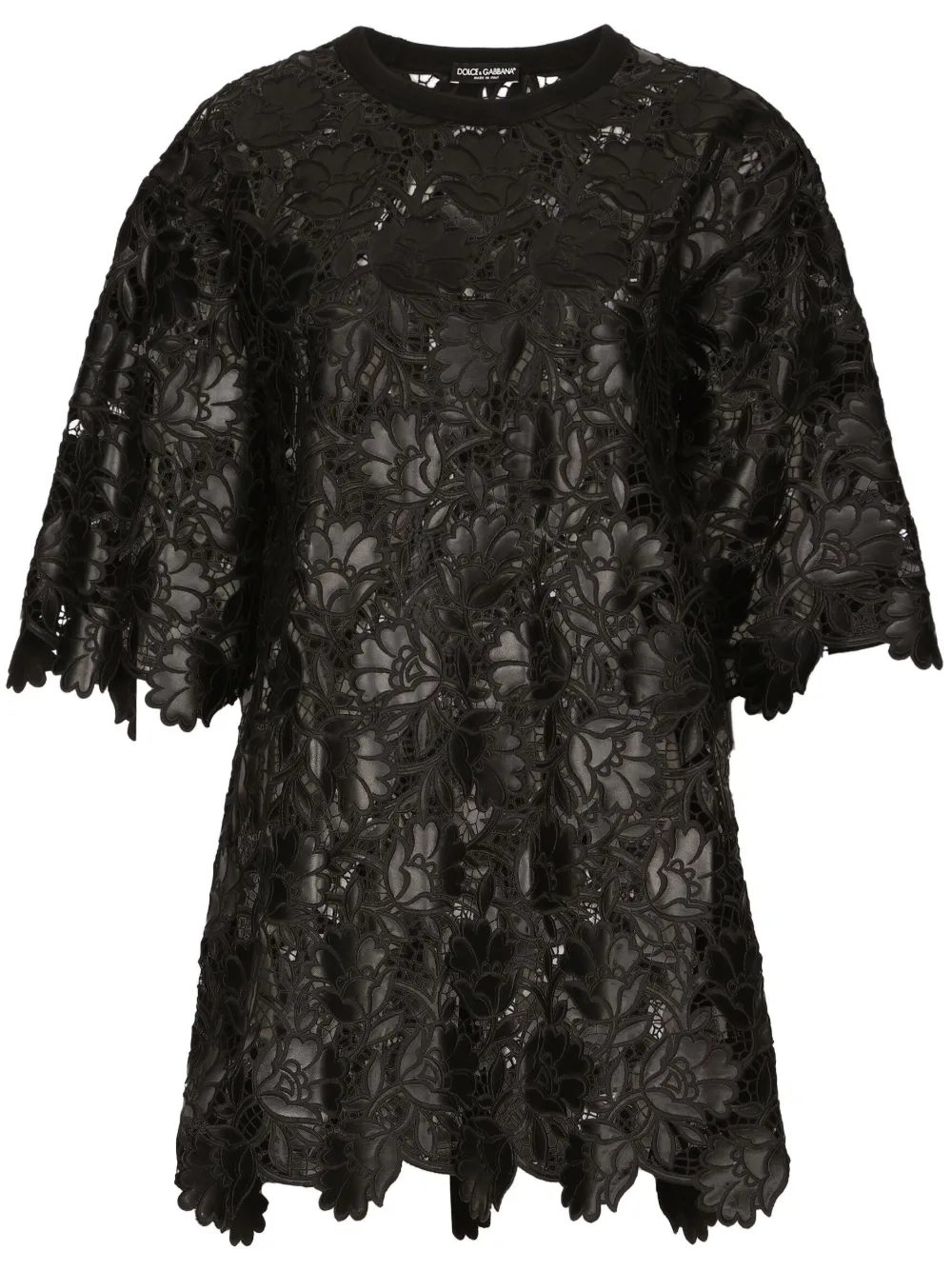 

Полупрозрачный кружевной топ DOLCE & GABBANA, черный
