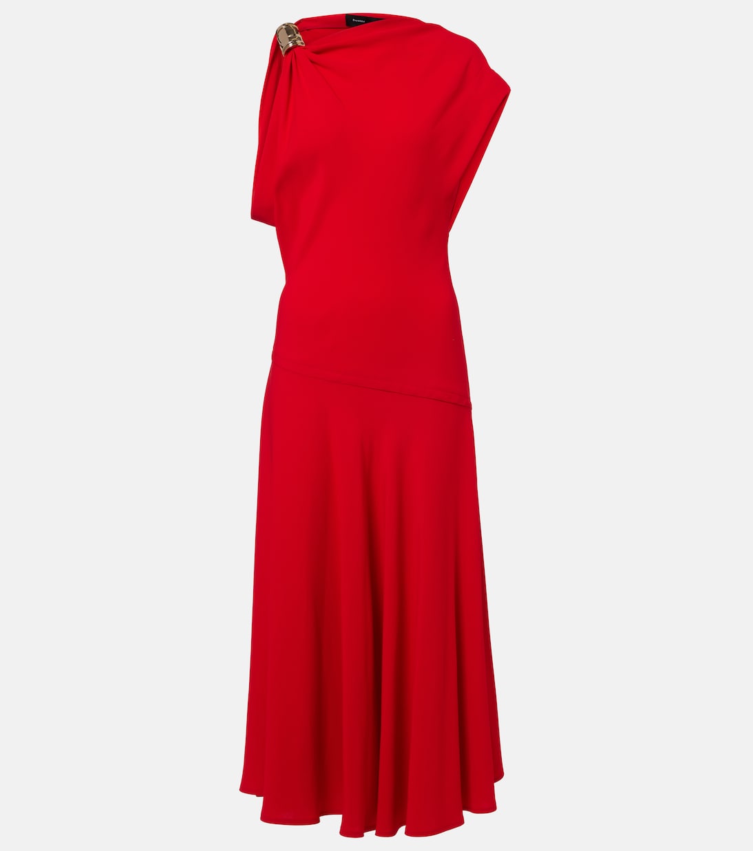 

Платье макси Rue асимметричного кроя из крепа Proenza Schouler, красный
