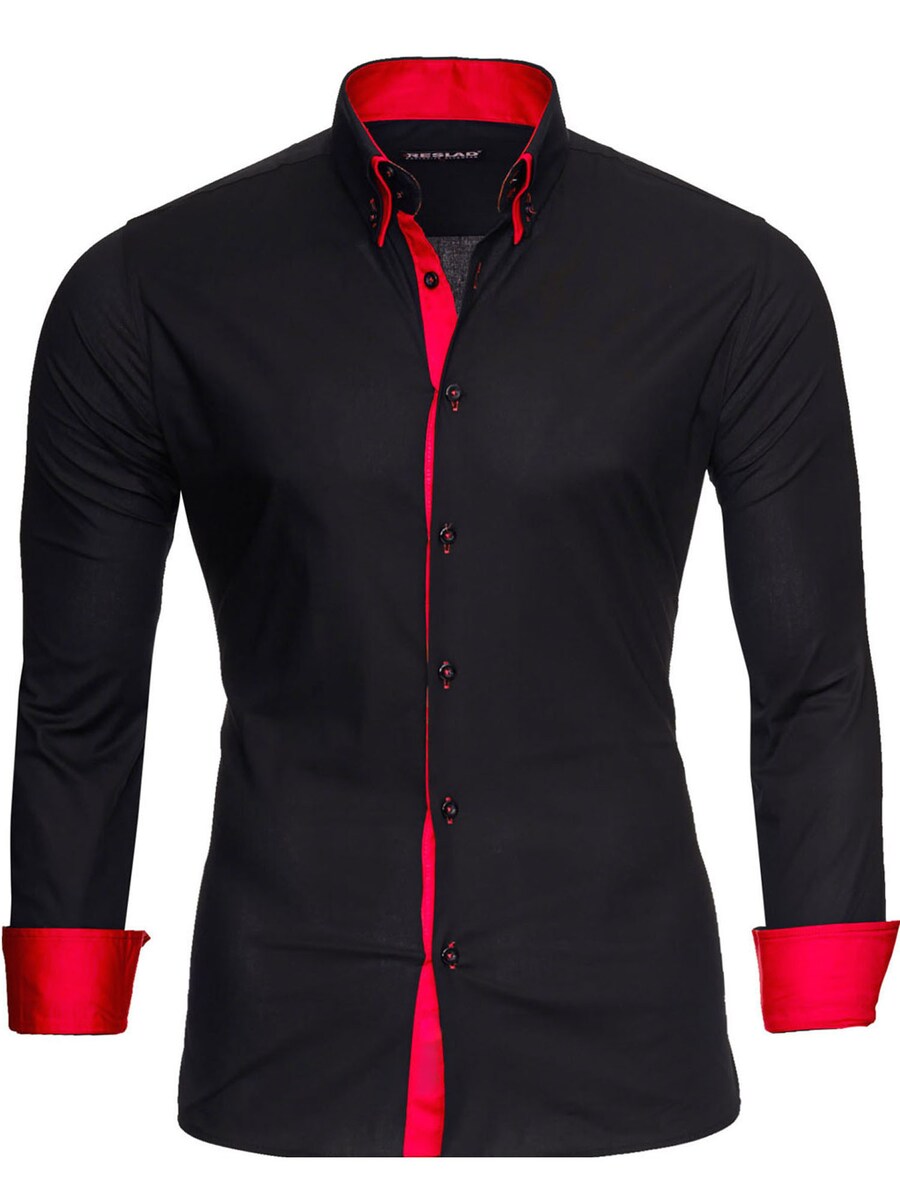 

Рубашка Slim Fit на пуговицах Reslad RS7050, Black Denim