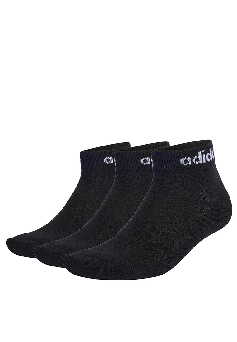 Носки женские, 3 пары, Think Linear Adidas, белый/черный