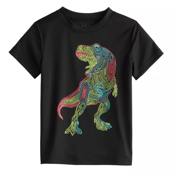

Футболка с принтом для мальчиков и малышей Jumping Beans, цвет grey trex outline