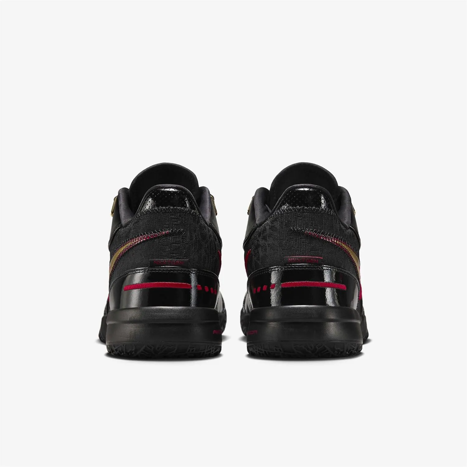 Мужские баскетбольные кроссовки Nike Lebron NXXT Gen AMPD, черный/красный/металлик золотой — фото 4