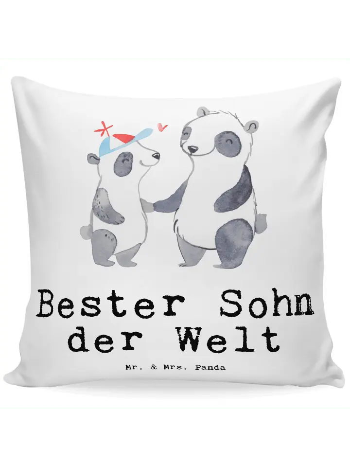 

Подушка Mr & Mrs Panda 40x40 Panda Bester Sohn der Welt, белый