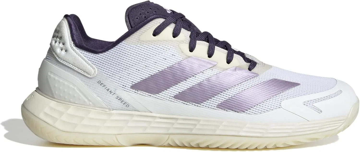 Кроссовки теннисные Adidas Defiant Speed 2, White/Powder Plum/Aurora Plum — фото 2