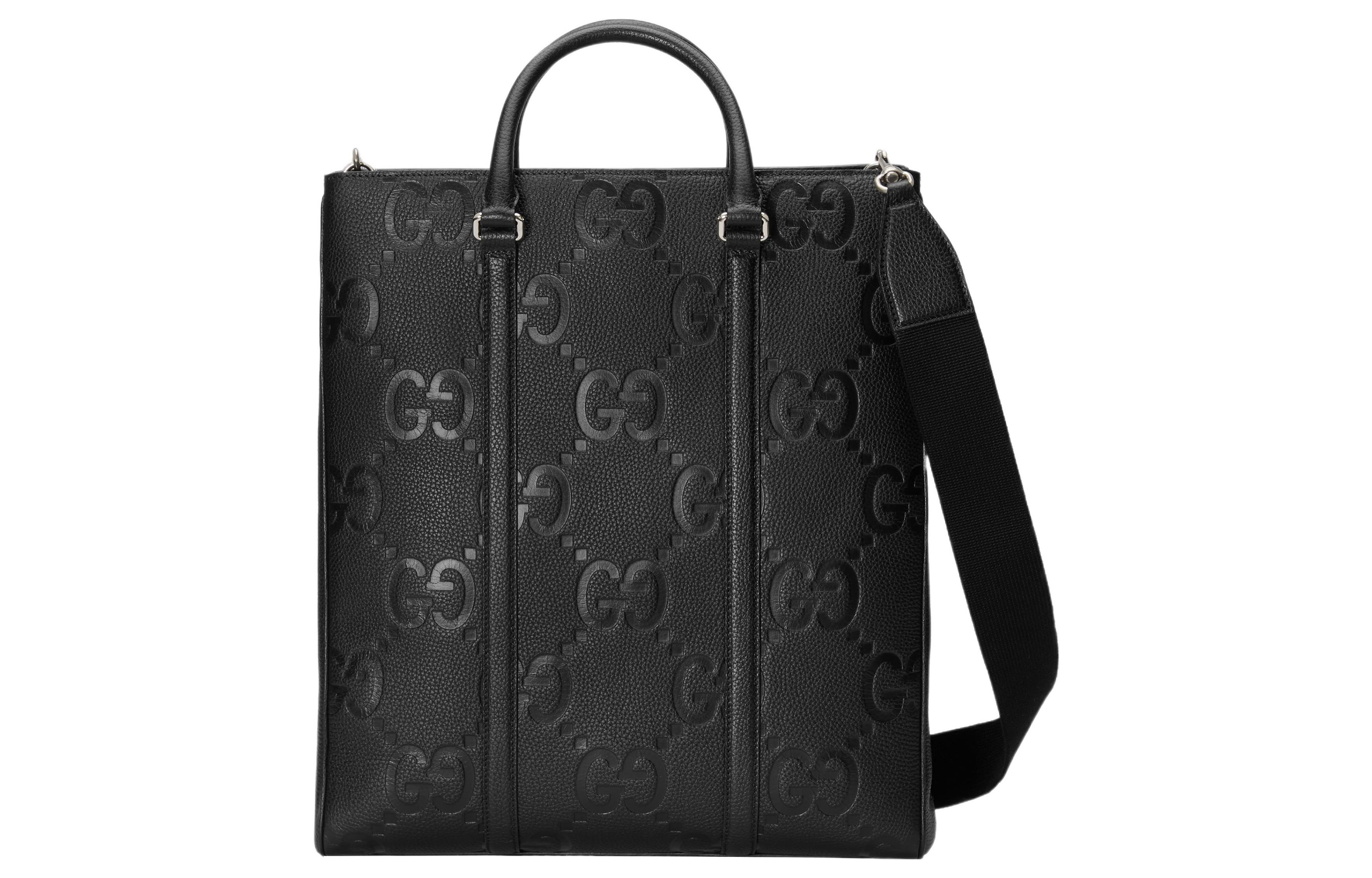 

GUCCI Кожаная сумка-тоут через плечо среднего размера черная