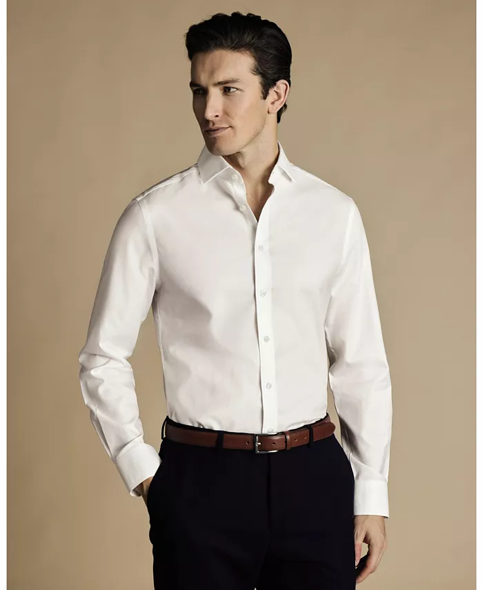 

Мужская классическая рубашка Slim-Fit Charles Tyrwhitt, слоновая кость/кремовый