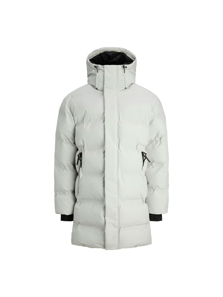 

Длинная стеганая куртка JCOFUSION серого цвета Jack and Jones