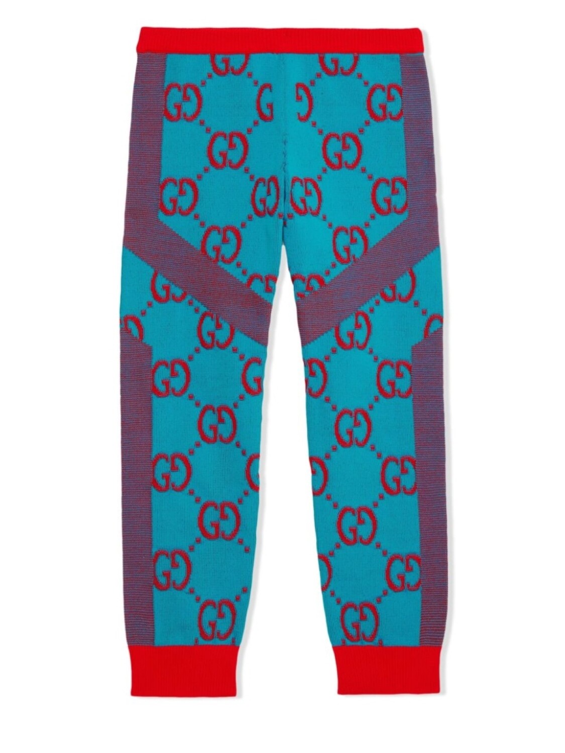 

Gucci Kids трикотажные брюки с узором GG Supreme, синий