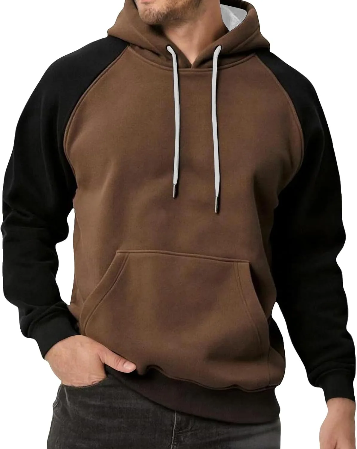

Оверсайз худи для мужчин Fleece с карманами Bakgeerle