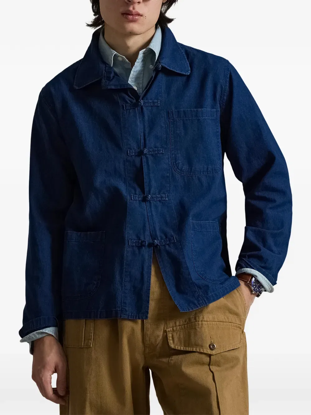 Хлопковая рубашка на пуговицах Polo Ralph Lauren, синий — фото 3