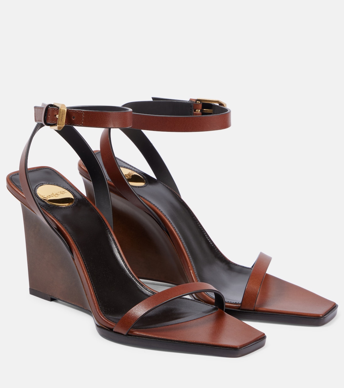 Май 90 кожаные сандалии на платформе Saint Laurent, Bruciato