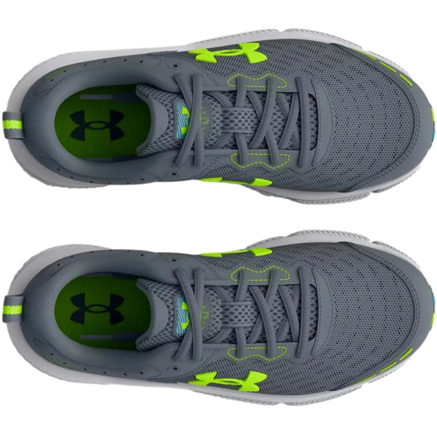 Under Armour BGS Assert 10 Gravel / Glacier Blue / Lime Surge 3026182-102 Grade-School — фото 3