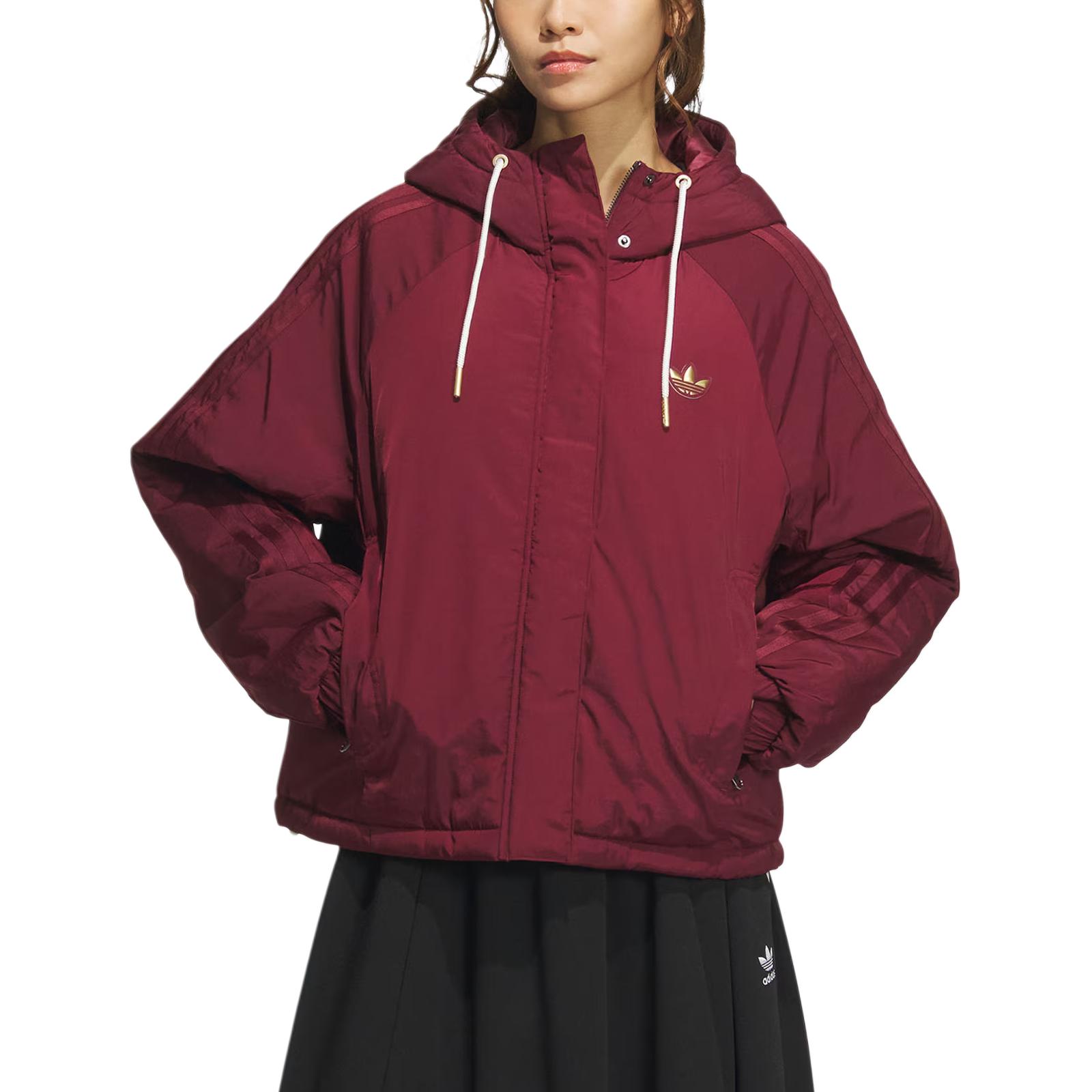 Adidas Originals Пуховик AW24 женский темно-красный, Dark Red — фото 4
