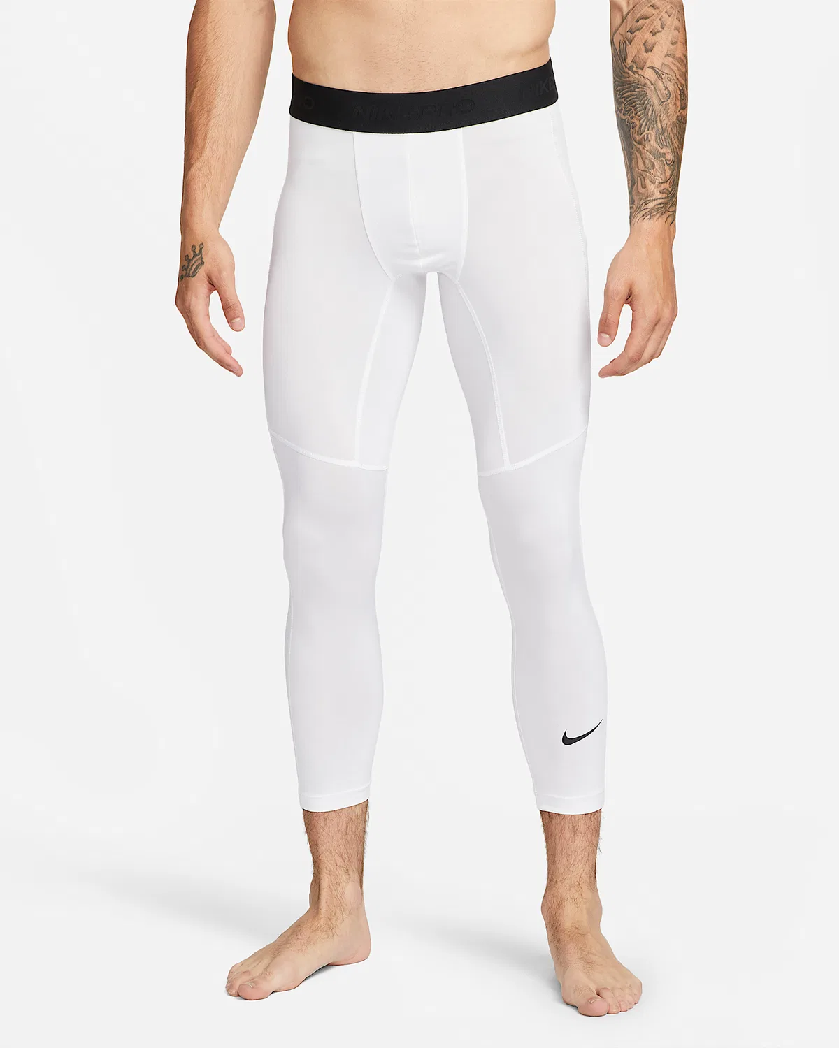 Мужские фитнес-лосины Nike Pro Dri-FIT 3/4, White/Black