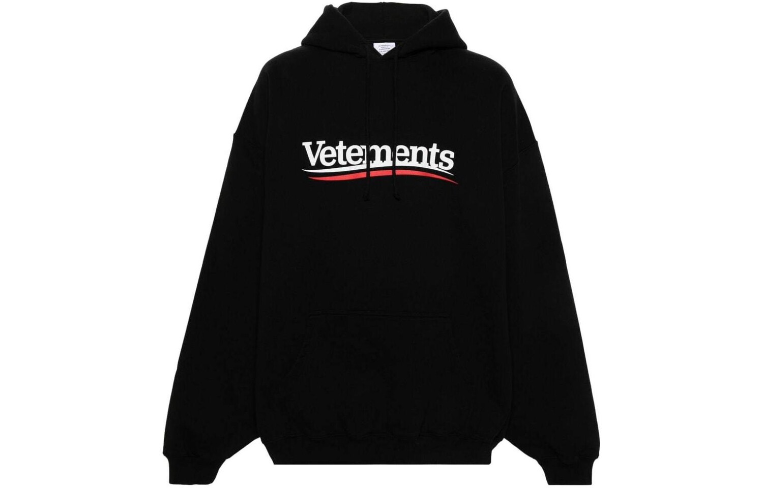 

Толстовка с капюшоном из хлопковой смеси с логотипом Vetements, черный