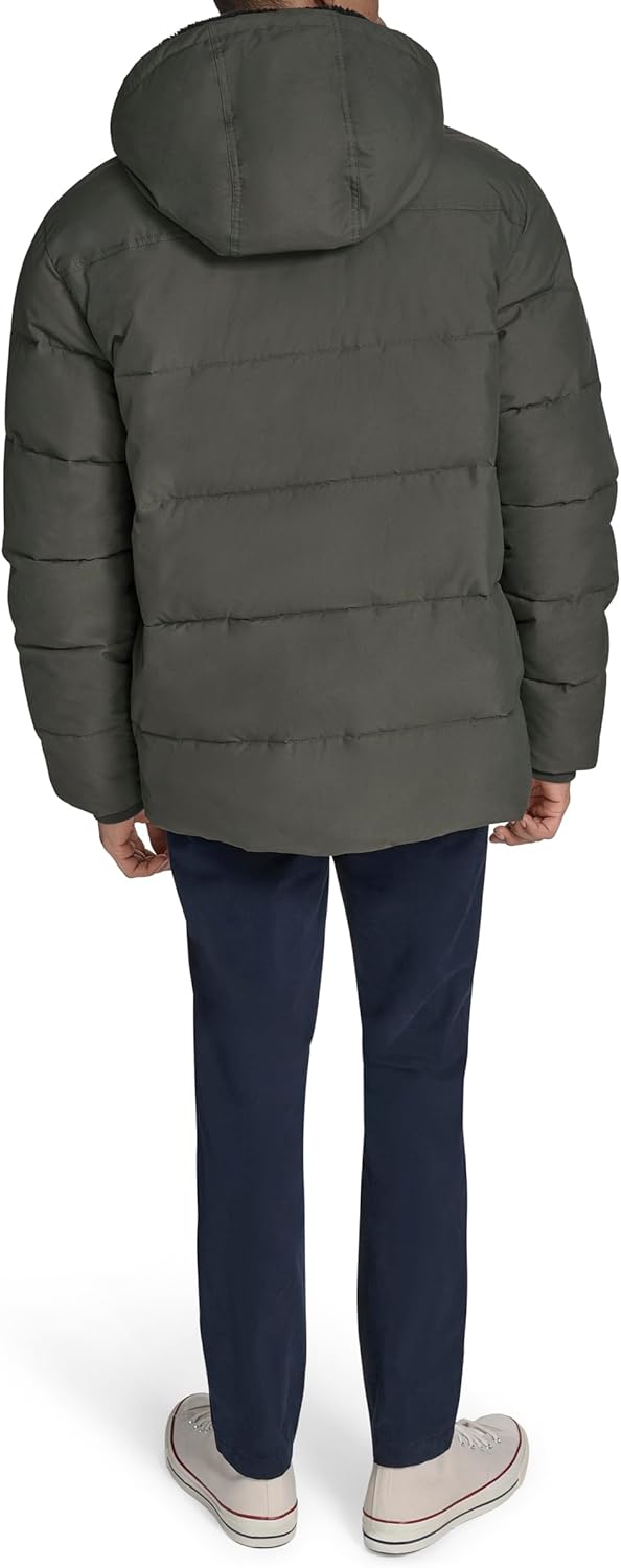 Мужская стеганая куртка Tommy Hilfiger с капюшоном и накладными карманами, Olive — фото 4