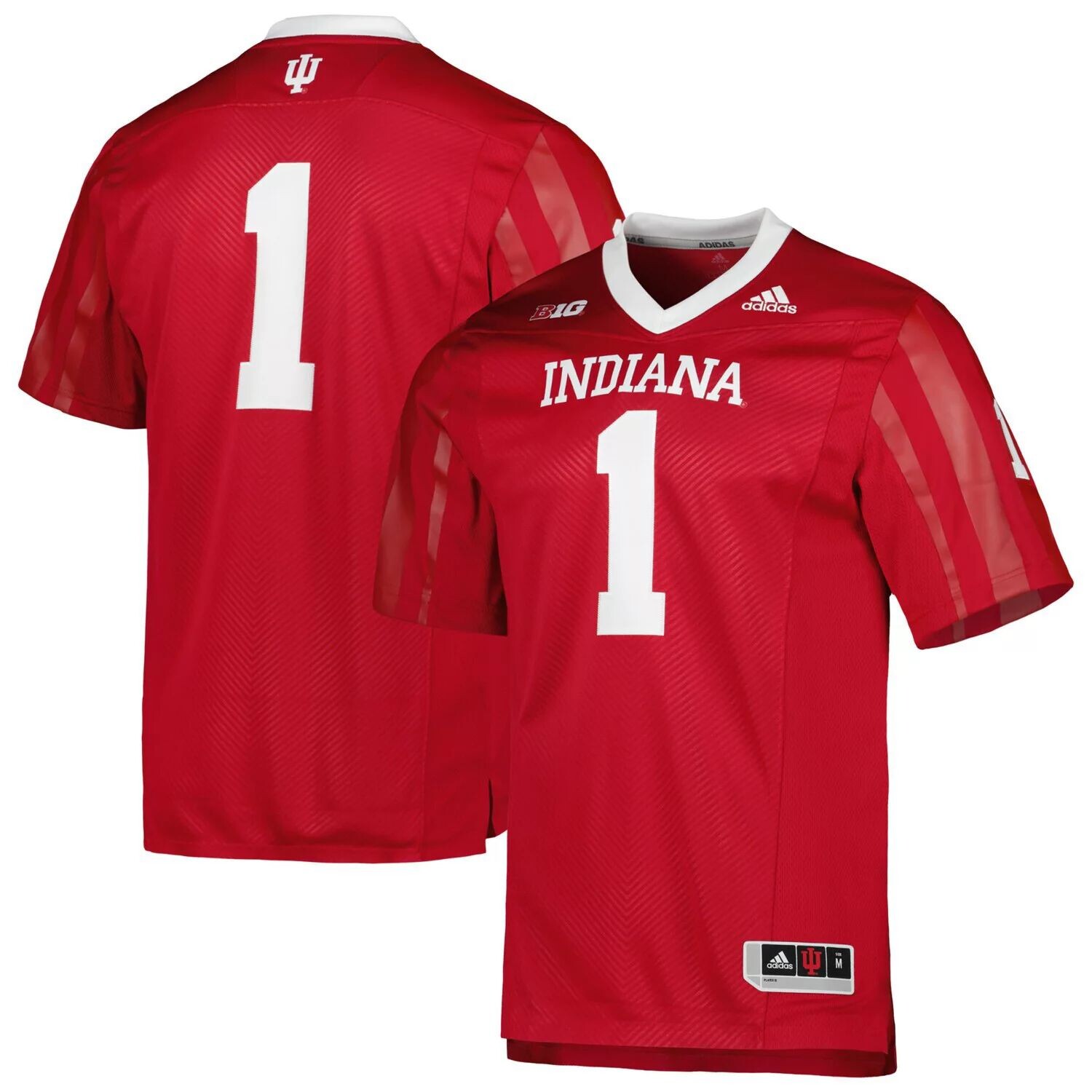 

Мужская футбольная майка #1 Crimson Indiana Hoosiers Team Premier Premier adidas