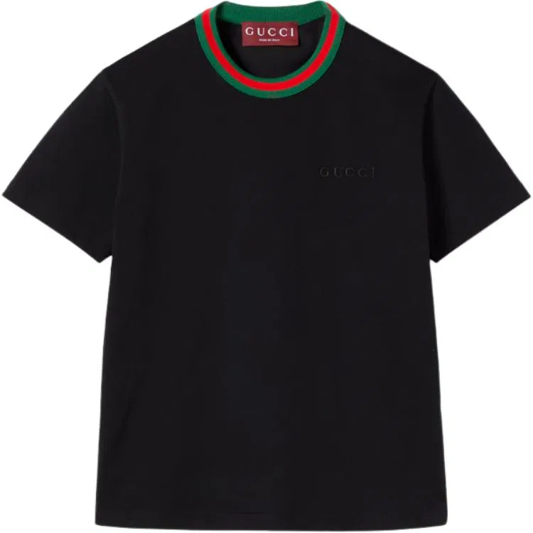 Футболка GUCCI Классическая, Хлопковый джерси, Черный