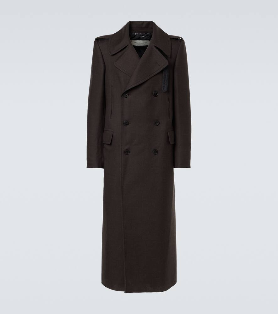 

Двубортное пальто из смесовой шерсти Dries Van Noten, Dark Brown