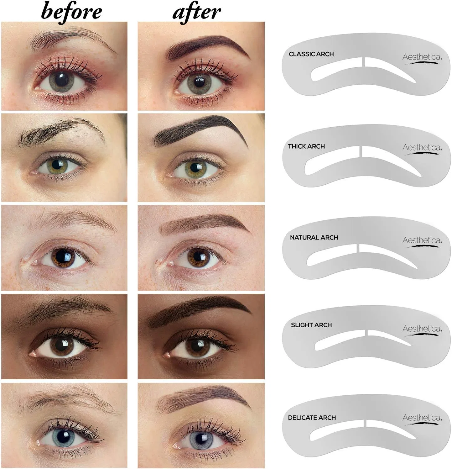 Набор для бровей Aesthetica Brow Contour Kit, 16 предметов — фото 3
