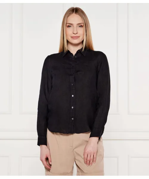 

Льняная рубашка Regular fit Gant, черный