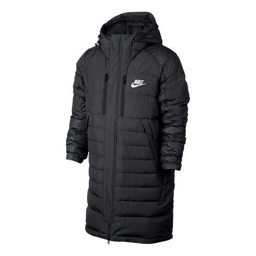 

Пуховик Men's Nike Casual Long Knee-Length Down Black Jacket, черный