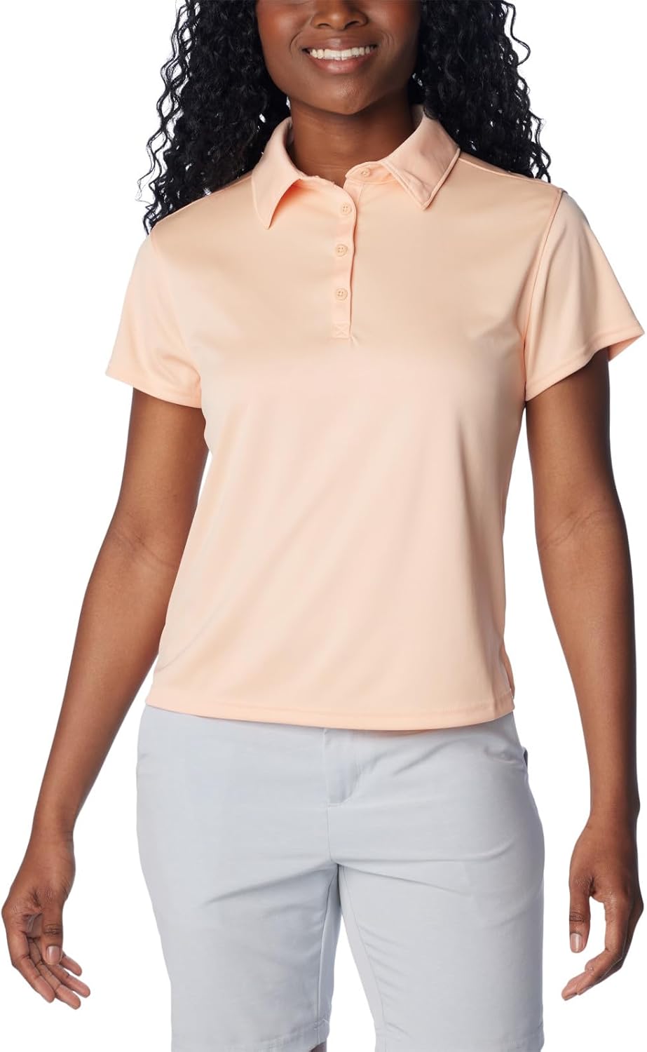 

Columbia Womens Tidal Tee короткий рукав поло, Peach Fizz